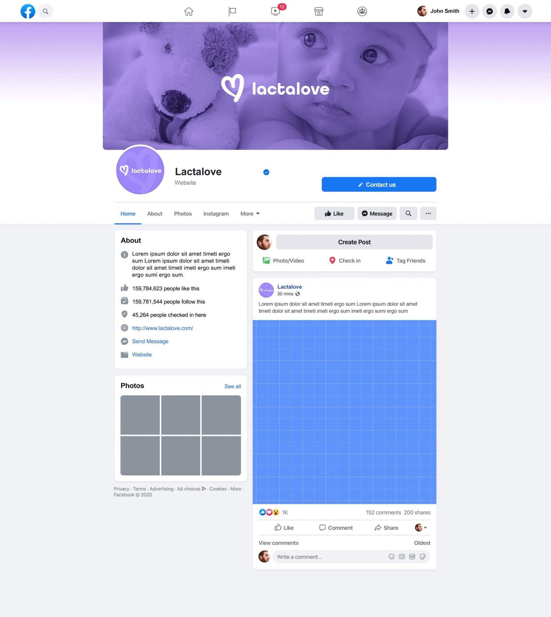 Lactalove 2 Facebook Page Mockup 2020 scaled